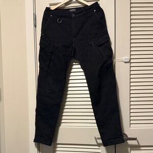 Men's motorcycle Black Cargo Pants